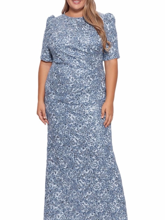 Xscape Dresses & Skirts - Xscape Size 16 Blue Sequin Lace Formal Gown Maxi Dress